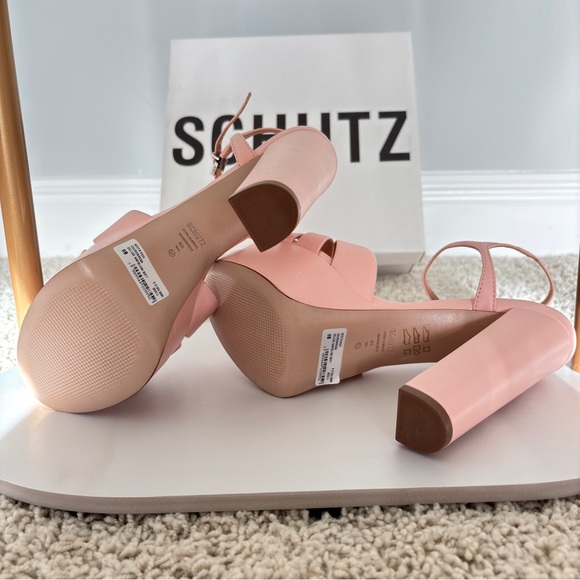 NEW IN BOX SCHUTZ x BALA Blush Pink Platform Heels Pumps SZ 8B - Picture 12 of 16